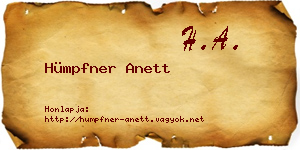 Hümpfner Anett névjegykártya