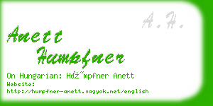 anett humpfner business card